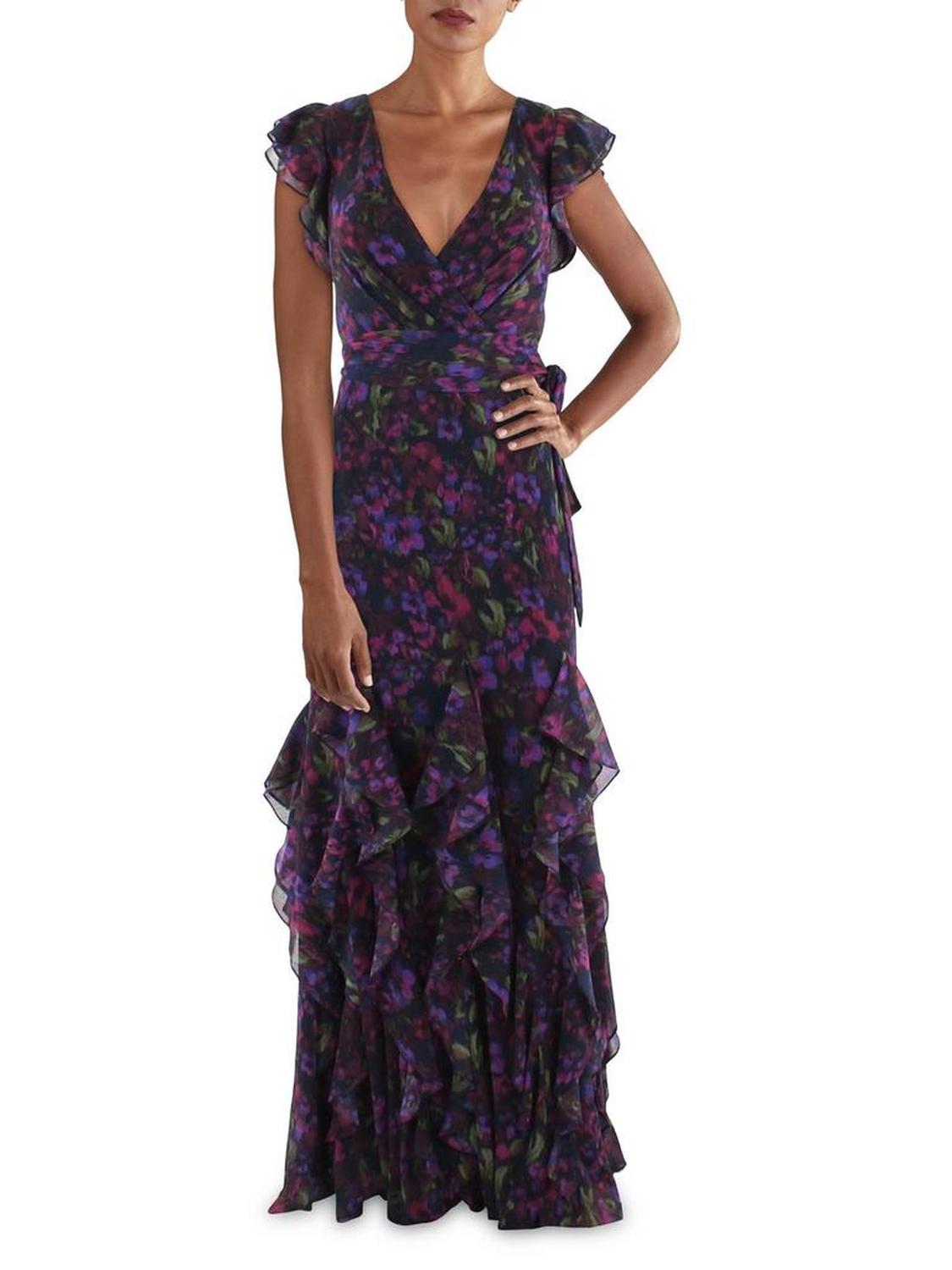 Womens Chiffon Printed Maxi Dress