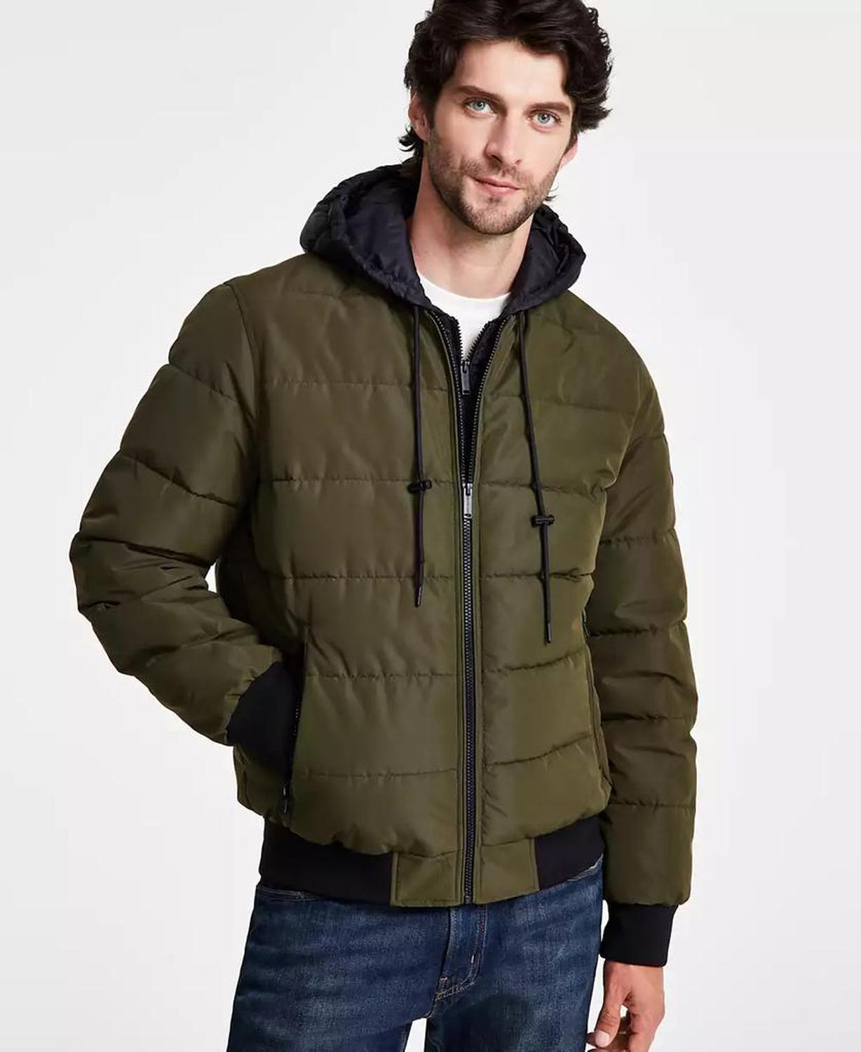 Men's Hooded Puffer Bomber Jacket