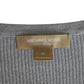 Michael Kors Collection Metallic Ribbed Knit Top in Silver Viscose