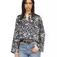 Women's Printed Button-Front Flare-Sleeve Top