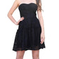 Floral Lace Mini Dress In Black