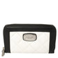 Michael Kors White/black Quilted Leather Wristlet Wallet