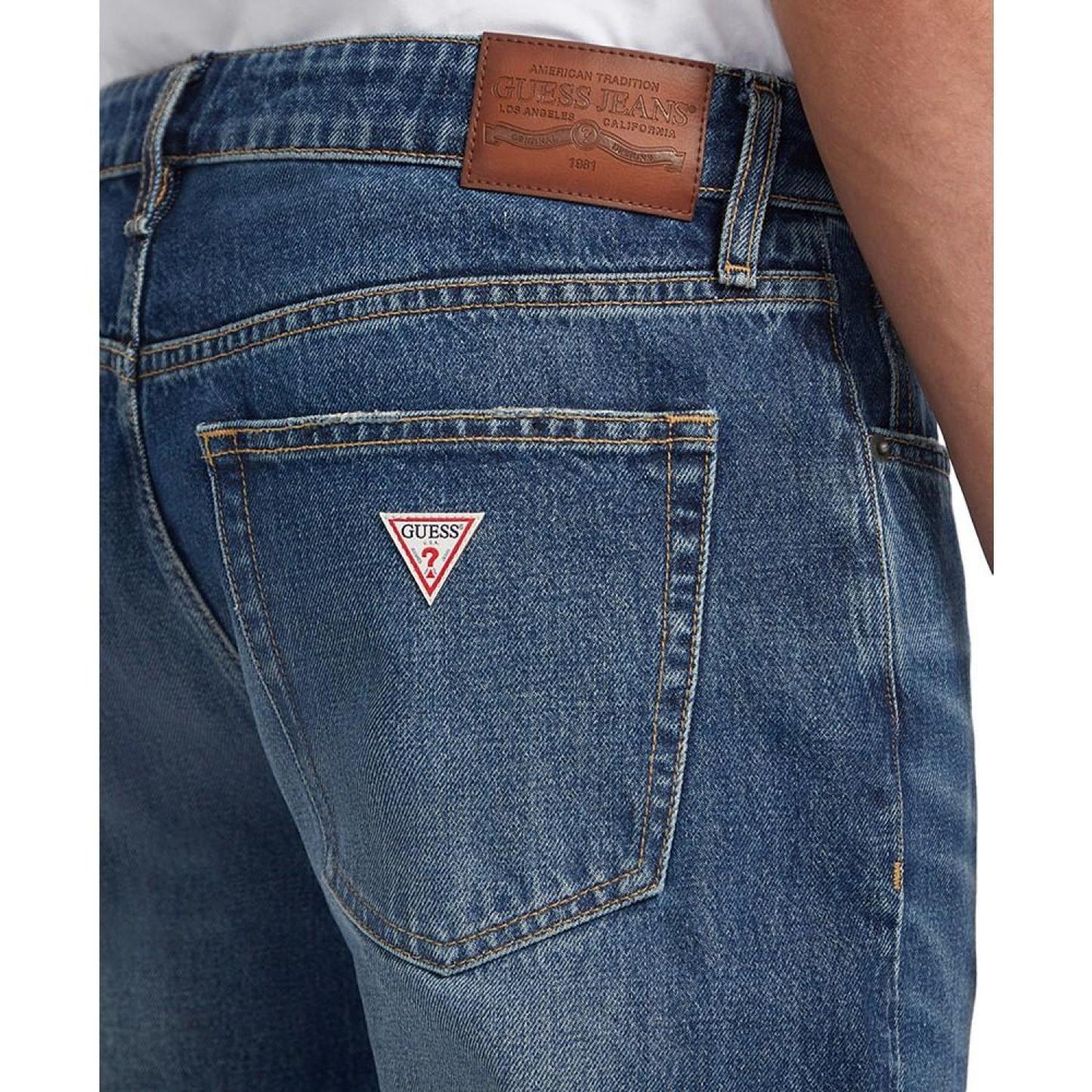 by GUESS Men's Straight-Fit Medium-Wash Jeans