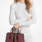 Sheila Medium Signature Logo and Metallic Satchel