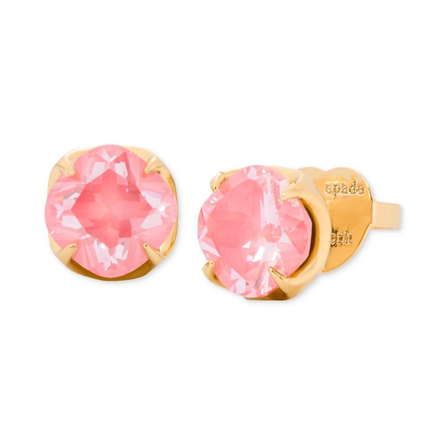 Gold-Tone Cubic Zirconia Flower Stud Earrings