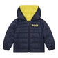 Yellow & Navy Reversible Hooded Puffer Jacket