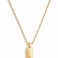 Gold-Tone Signature Stitched Hangtag Pendant Necklace