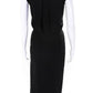 Michael Kors Collection Womens Wool Crew Neck Pleated Shift Dress Black