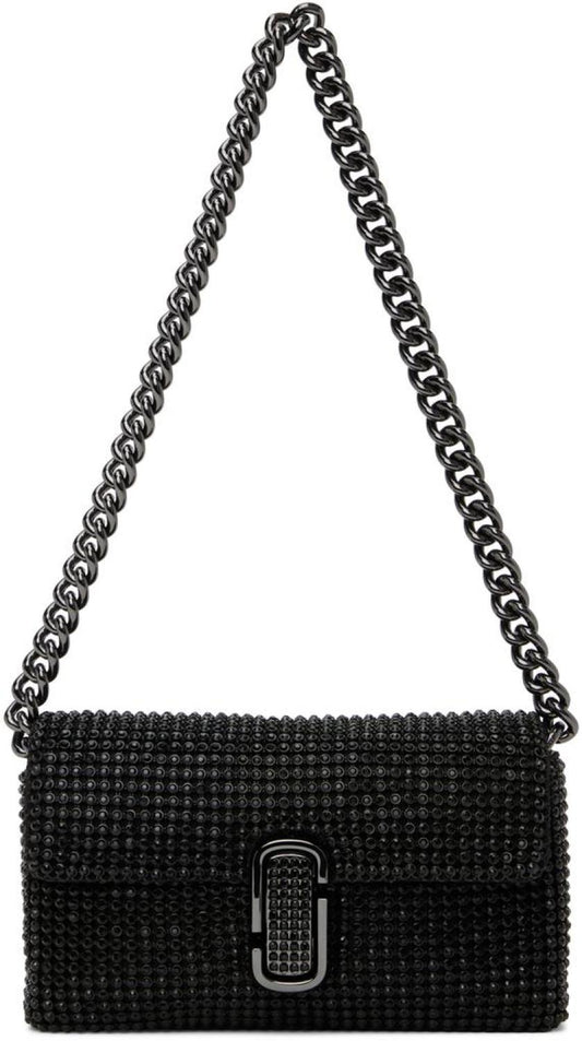 Black 'The Rhinestone J Marc Mini' Shoulder Bag