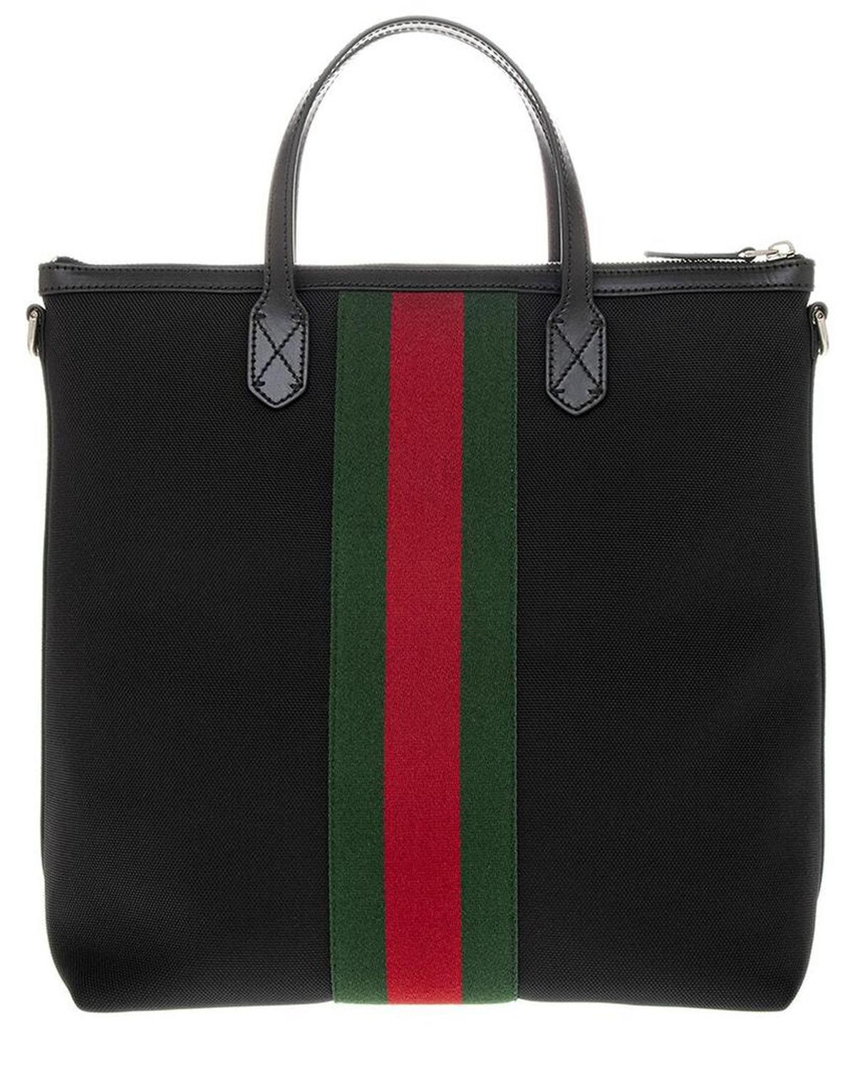 Gucci Web Stripe Canvas Tote