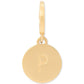 Gold-Tone Initial Polished Disc Charm Pendant