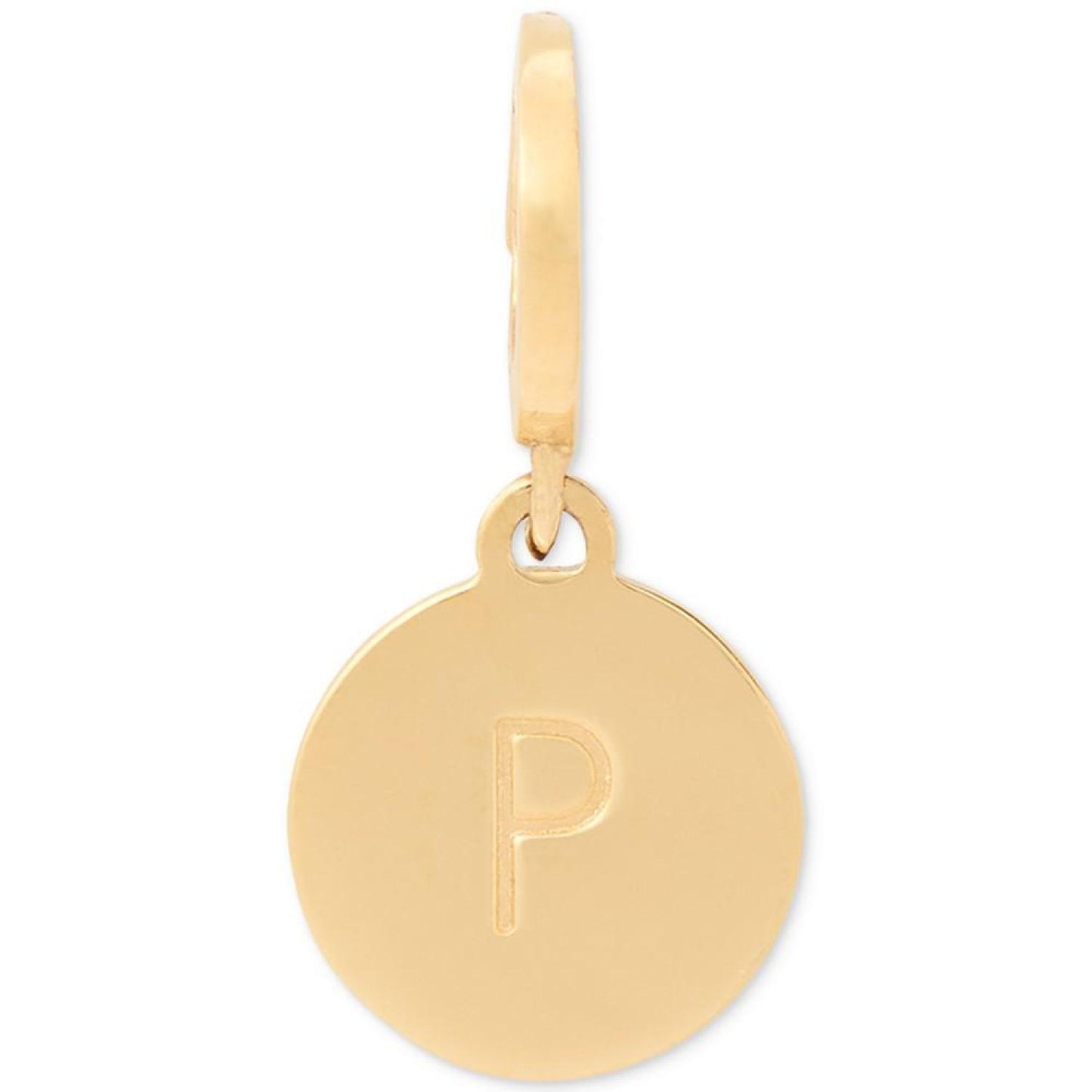 Gold-Tone Initial Polished Disc Charm Pendant