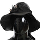 Dolce & Gabbana Elegant Black Leather Cloche Cap