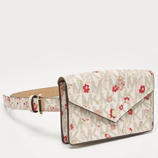 Multicolor Signature Floral Coated Canvas Envelope Belt Bag