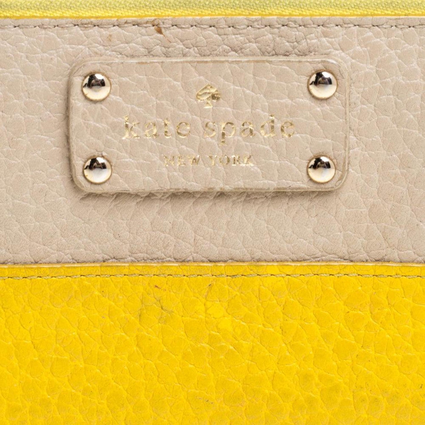 Kate Spade Yellow/beige Leather Grove Court Lacey Zip Around Wallet..