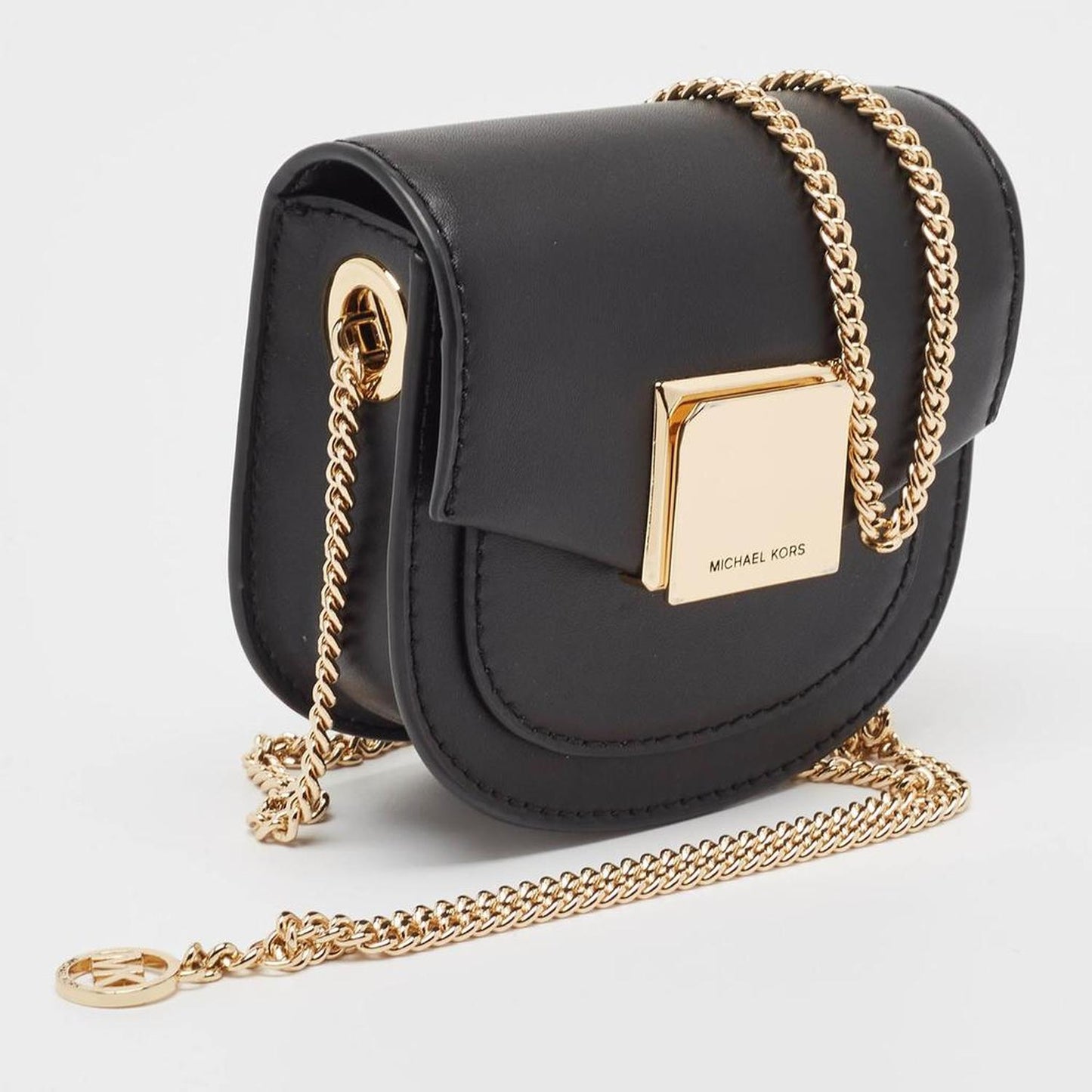 Michael Kors Black Leather Extra-Small Lita Crossbody Bag