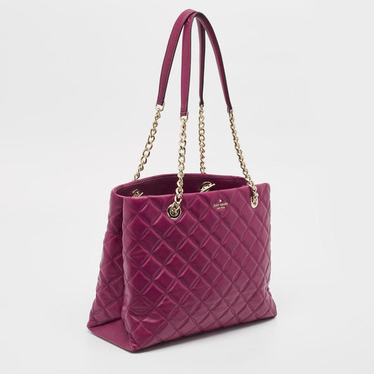 Kate Spade Burgundy Quilted Leather New York Natalia Tote