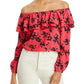 Womens Ruffled Off-The-Shoulder Blouse