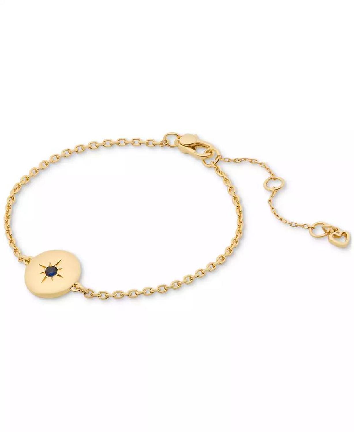 Gold-Tone Color Pavé Star Disc Link Bracelet