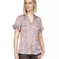 MICHAEL Women's Snake-Print Tie-Neck Top