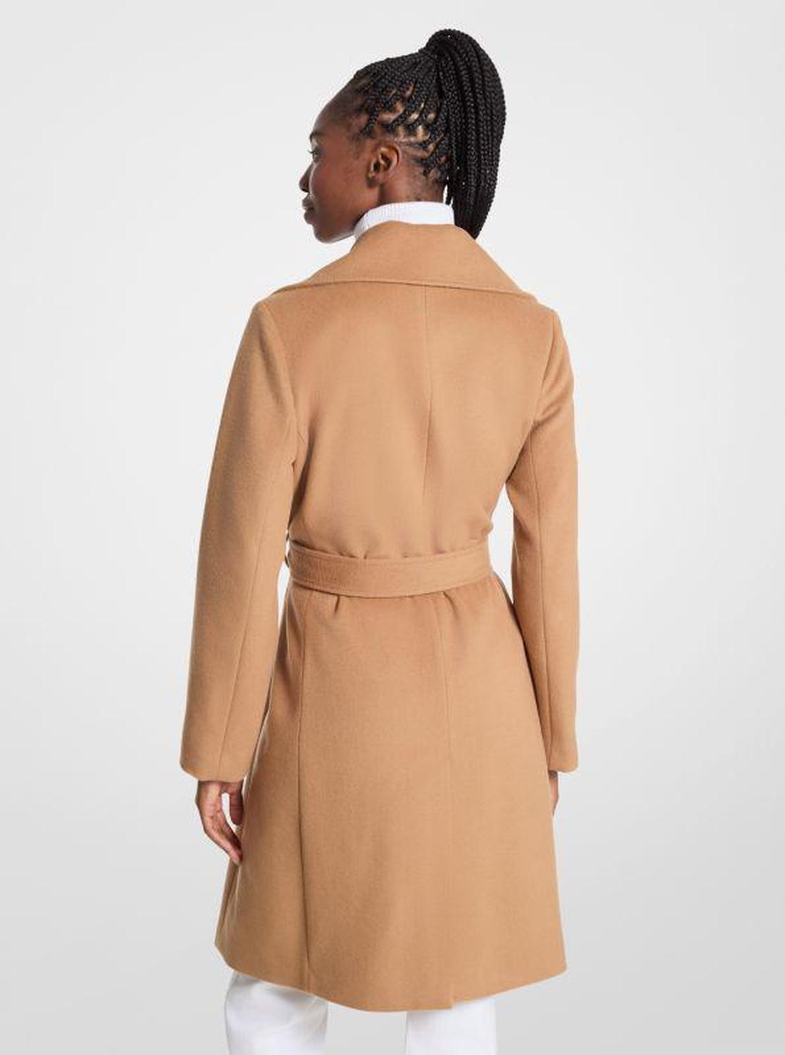 Wool Blend Wrap Coat