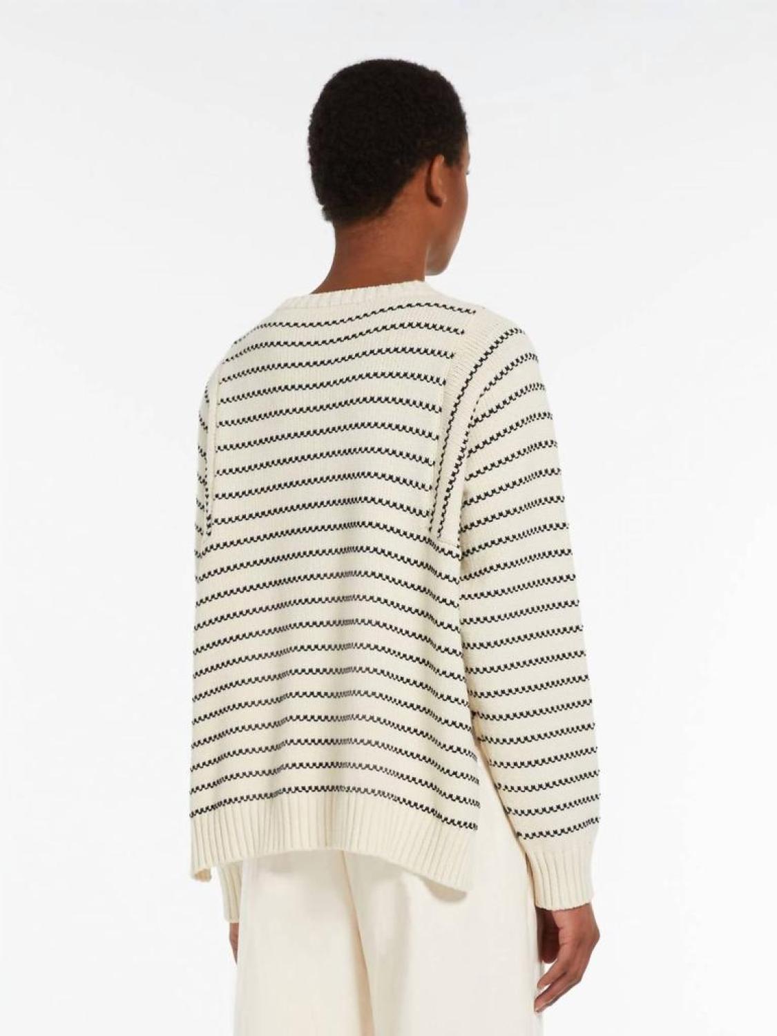 Weekend Natura Oversized Stripe Sweater In Black