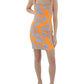 Womens Floral Print Scuba Bodycon Dress