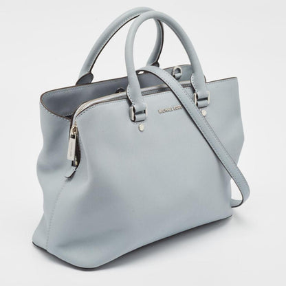 Michael Kors Light Blue Leather Savannah Tote