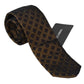 Dolce & Gabbana Elegant Brown Patterned Silk Blend Necktie