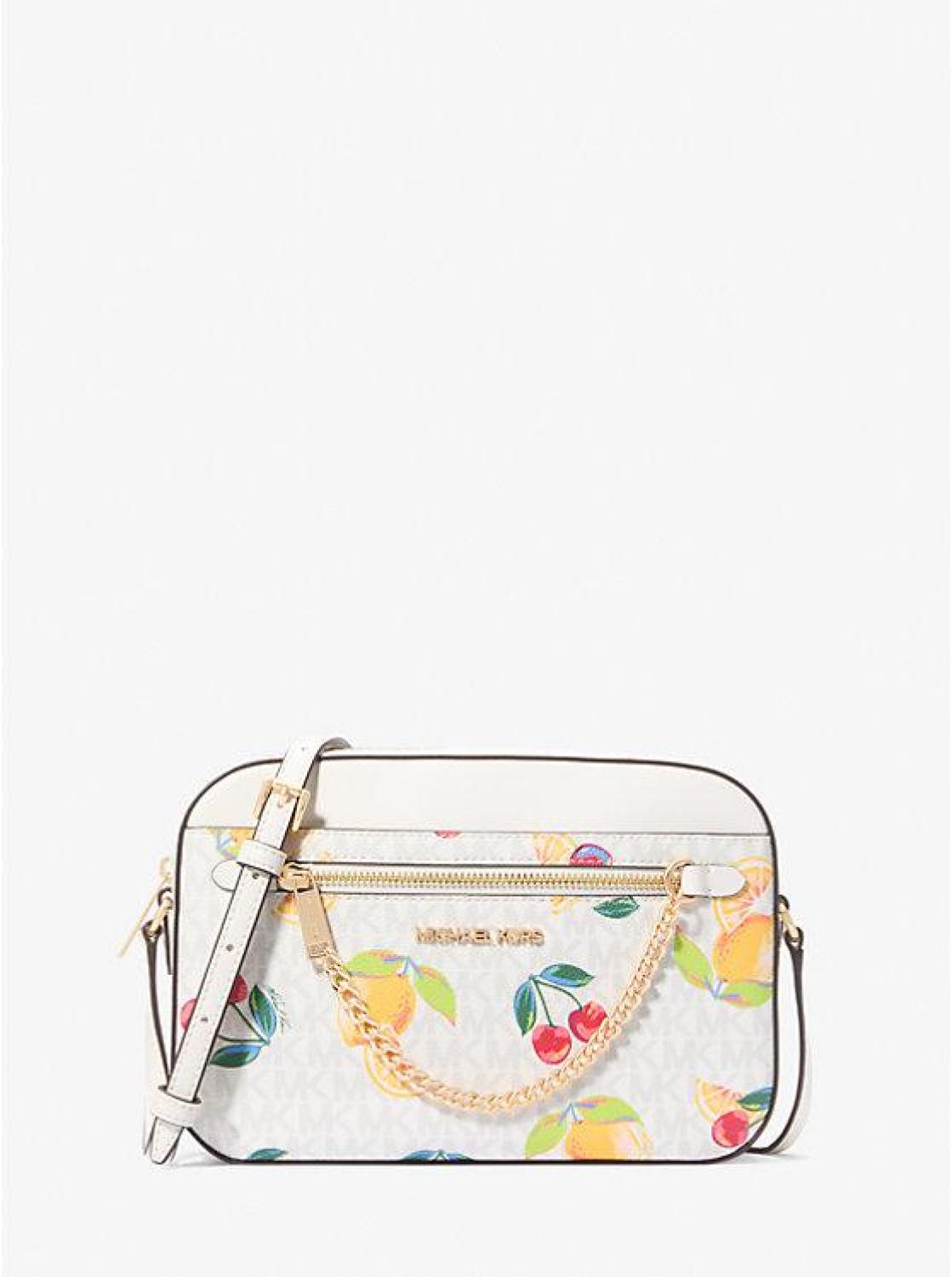 Jet Set Large Fruit Print Logo Crossbody Bag