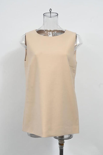 Sleeveless Top in Beige Linen