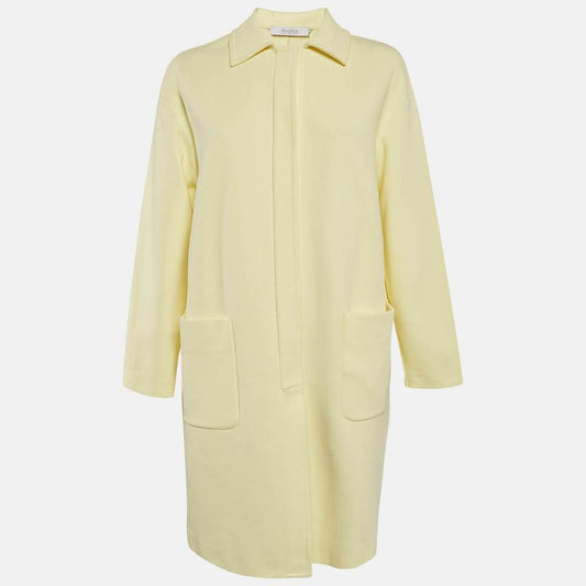 Yellow Gabardine Single Breasted Long Coat M