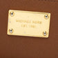 Michael Kors Brown Leather Jet Set Zip Around Wristlet Wallet..