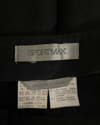 Max Mara Sportmax Straight-Leg Trousers in Black Virgin Wool