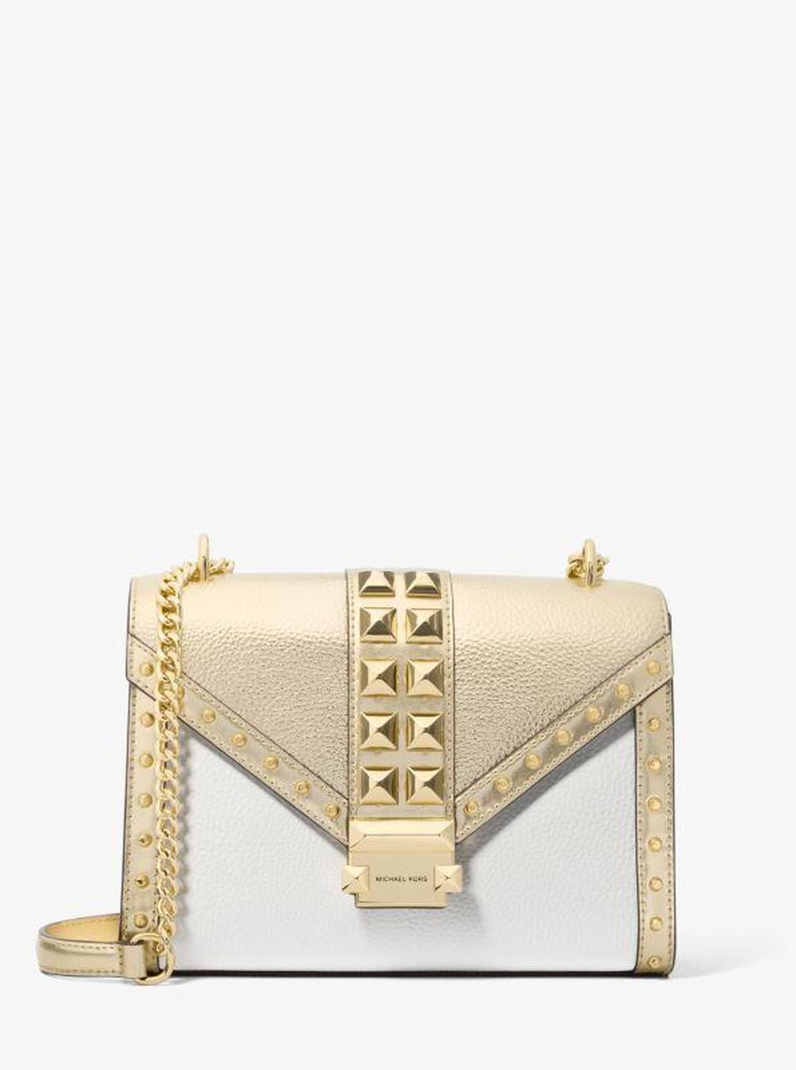 Whitney Medium Studded Metallic Shoulder Bag