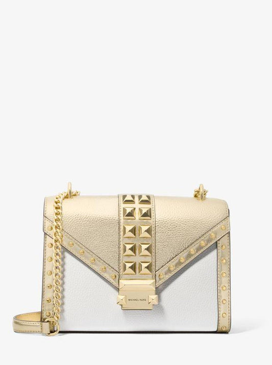 Whitney Medium Studded Metallic Shoulder Bag