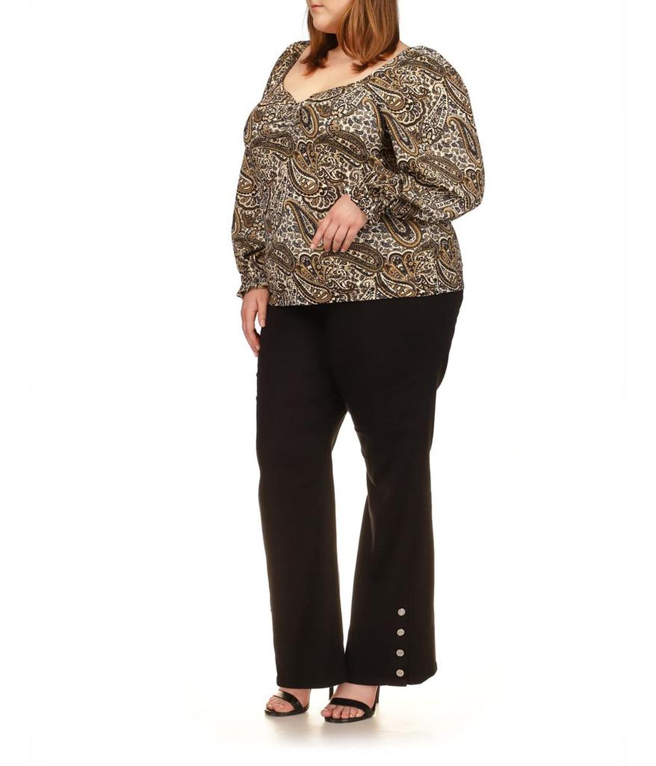 Plus Size Long Sleeve Puff Sleeve Ruched Top