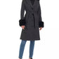 Women's Faux-Fur-Trim Belted Coat