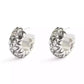 Rhodium Signature Quilted Chubby Huggie Earrings