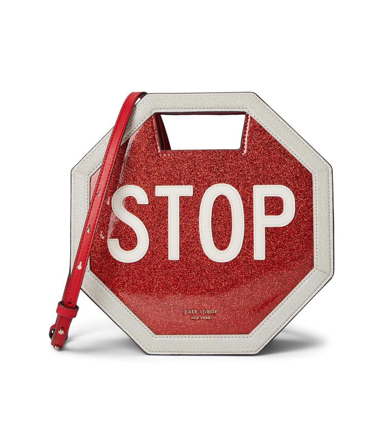 Cars Glitter Patent Leather 3D Stop Sign Crossbody