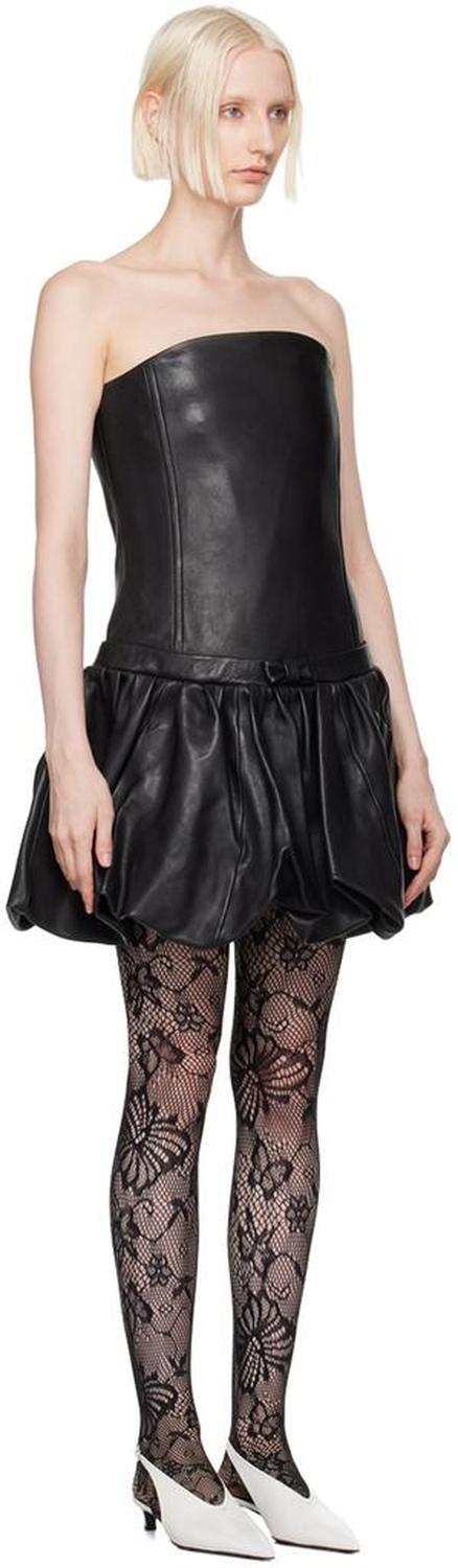 Black 'The Bubble' Leather Minidress