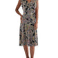 Womens Ruffled V Neck Midi Dress