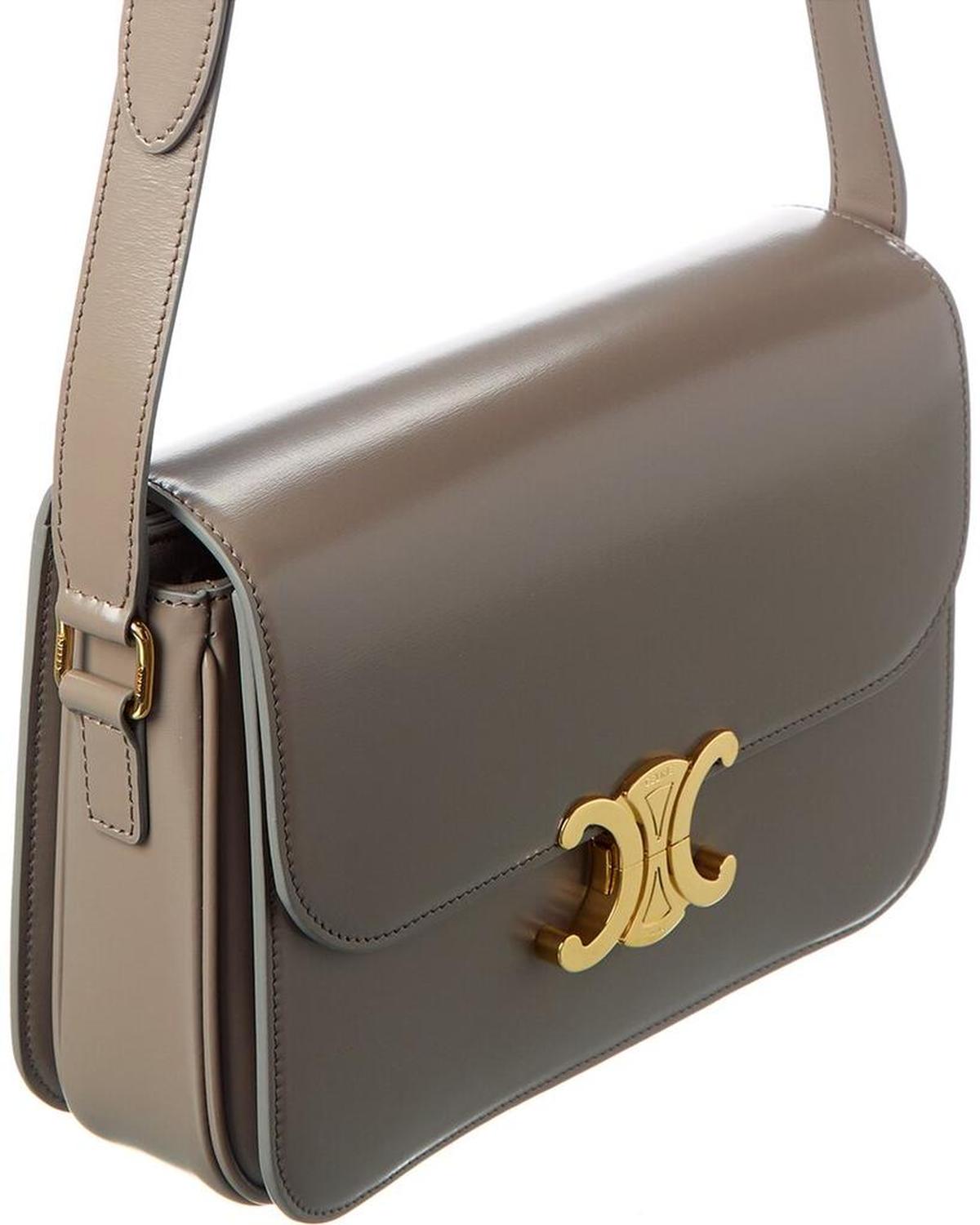 CELINE Classique Triomphe Leather Shoulder Bag