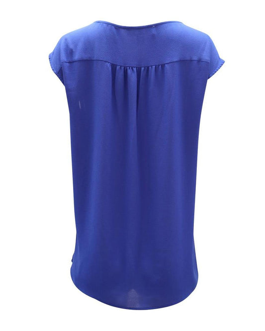 Michael Kors Embellished Sleeveless Blouse in Blue Polyester