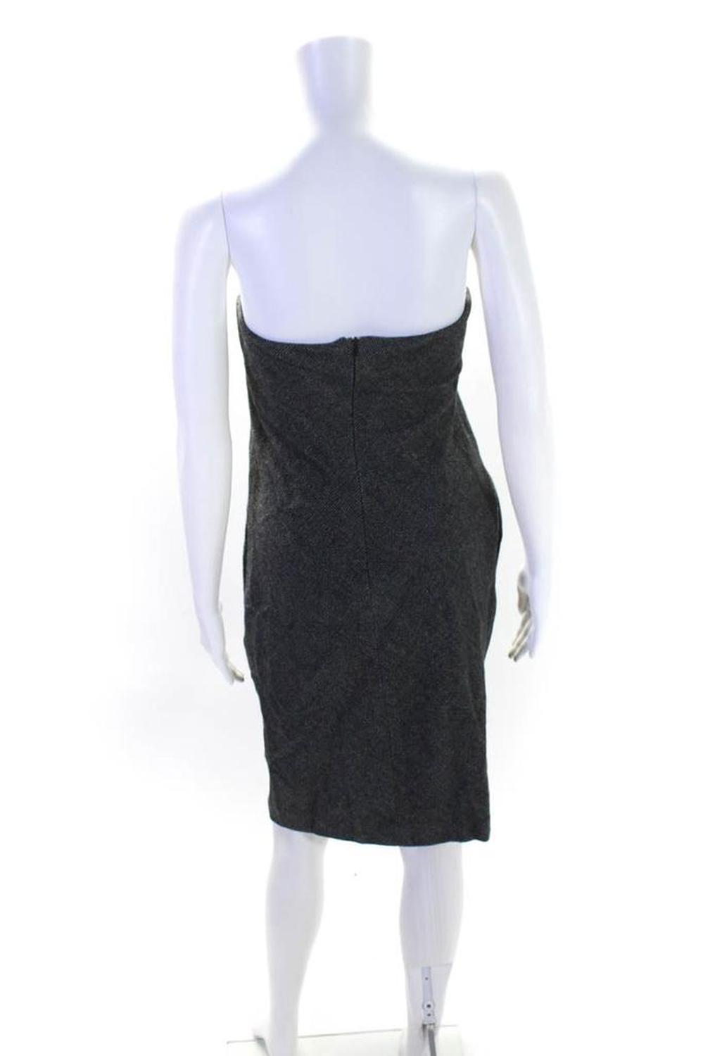 Max Mara Womens Wool Fleece Square Neck Pleated Mini Sheath Dress Gray