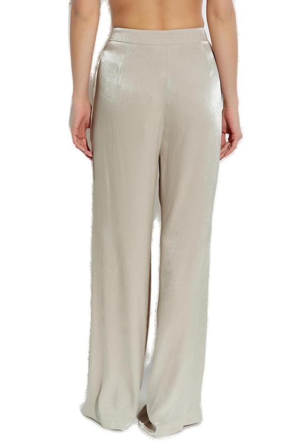 Michael Michael Kors Metallic Crinkled Wide-Leg Trousers