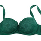 Dolce & Gabbana Enchanting Green Floral Lace Silk Bra