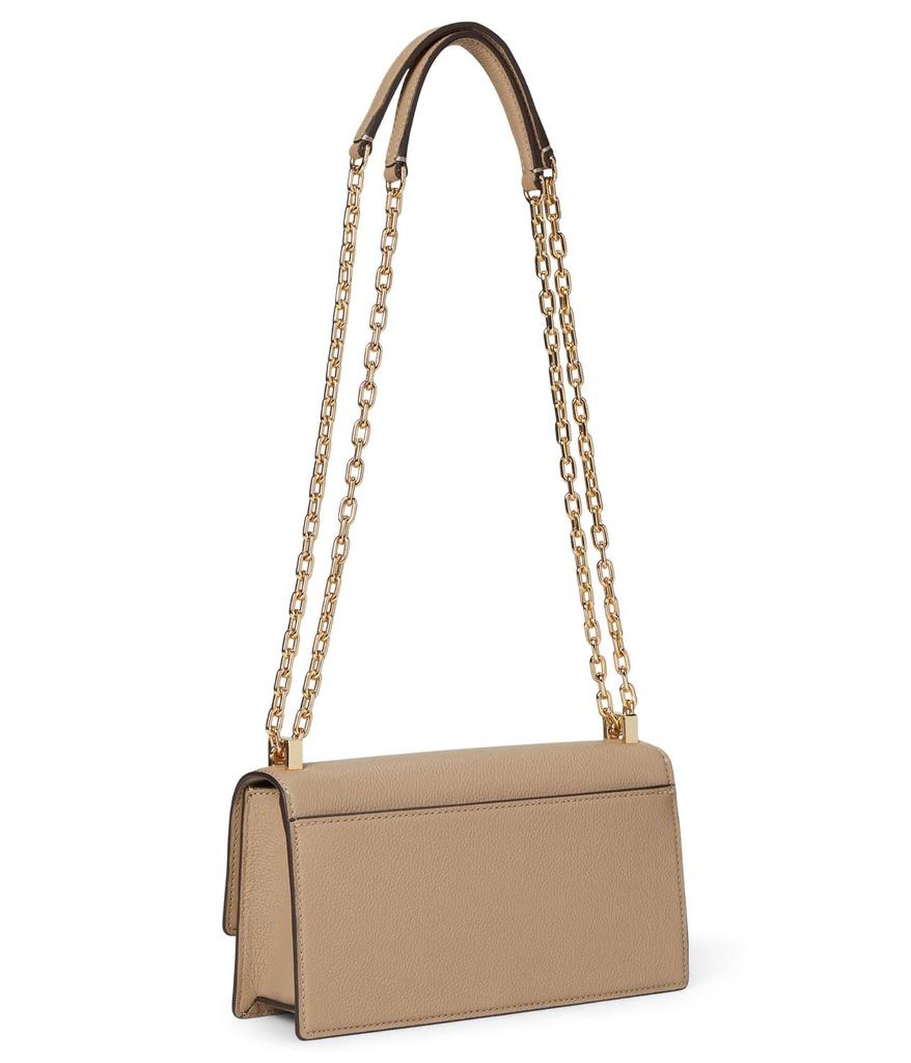 Tribeca Pebbled Leather Mini Flap Chain Crossbody