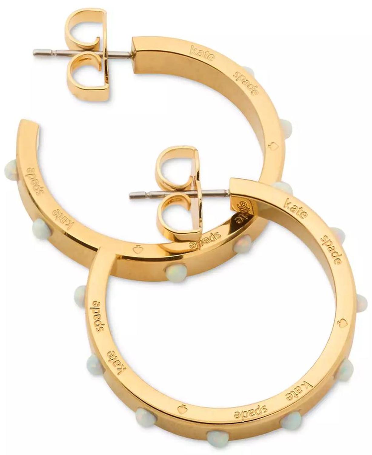 Set In Stone Gold-Tone Hoop Earrings