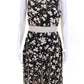 Michael Kors Collection Womens Floral Print Paneled Hem Dress Black